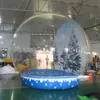 13ft 4m diameter Uppblåsbar snö Globe Julen klar transparent uppblåsbar bubbelkupol med ljus