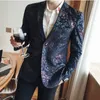 Herrenanzüge Blazer 2023Single Knopf gedruckt Blumen Blazer Männer Luxus formelles Slim Fit Wedding Party Jacke Anzug Blazzer Hombre Coatmen's's
