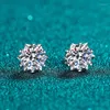 Stud Earrings Passed Diamond Test Perfect Cut Moissanite Snowflake 925 Sterling Silver Valentine's Day Engagement Jewelry