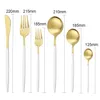 Servis uppsättningar 36st Gold Matte Flatware Cotarly Rostfritt stål efterrätt gaffel Silver Silverkök Bordvånare 230302