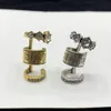 New style Dangle Earring Skeleton 18K Gold plating ladies Black Diamonds Skull Pendant Earrings Ear Studs Designer Jewelry Gift MC236u