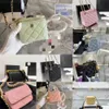 Torby crossbody z łańcuszkiem Claic Mini Boy Caviar Vinatge Torby Skóra cielęca Pikowana Postarzane srebro Hardware Pasek z łańcuszkiem Crobody Ramię Damskie Design Torby z klapką