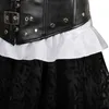 Bustiers korsetten driedelige off-schouder mode vergrendeling sluiting Steampunk kostuums Medieval Corset Dress Pirate Lingerie Rok setsbusti