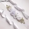 Fusciacche da sposa JaneVini 2023 Cintura sottile fatta a mano con strass Perle Fiori Cintura da sposa Cinture da sposa eleganti in nastro