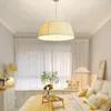 Lampade a sospensione 2023 Panno Tessuto Seta Fatto a mano ModernNordic France Simple Living Rom Camera da letto Lampadario bianco