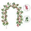 Decorative Flowers Simulation Christmas Wedding Decor Door Decoration Halloween Garland Plants Faux Fruits Berry Vine