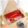 Bath Mats Christmas Series Flanell Floor Doormat Anti-Slip Mattor Badrumsmattor och Mat Set Home Decoracion