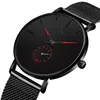 ساعة معصم Relogio Maschulino 2023 Men's Watch Male Clock Clock Quartz Casual Slim Mesh Steel Men Designer Designer Sport Saat