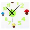 Orologi da parete Orologio creativo fai-da-te Design moderno Decorativo Cameretta per bambini Divertenti adesivi 3D Green Cute Cartoon Watch Home Decor