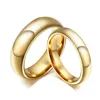 Pierścionki ślubne 4 mm/6 mm PVD złota para prosta stalowe zaręczyny stalowe obietnica dostosowana do nazwy biżuteria