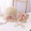 Cappelli Cappello di paglia per bambini Estate Ragazze Spiaggia Borsa da viaggio per vacanze al sole per bambini Set Parasole Princ