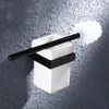 Bath Accessory Set Matte Black Bathroom Hardware Towel Rack Space Aluminum Wall Mounted Toilet Roll Paper Holder Double Box