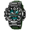 Начатые часы Stryve Fashion Men's Sport Watches Shock Устойчивые к 50 -метровым водонепроницаемым наручным часам Светодиодные сигналы тревоги Стоптерные часы военные часы мужчин 8025 230302