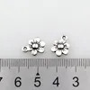 200Pcs Antique Silver Flowers Charms Pendants For Jewelry Making DIY Handmade Craft