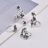 Pierścienie ślubne moda duży zestaw pierścień kwiatowych dla kobiet knuckle bague femme 2023 Czesanie antyczna biżuteria w stylu vintage