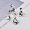 Anneaux de mariage mode grande fleur bague ensemble pour femmes Knuckle Bague Femme 2023 bohème Antique Vintage bijoux