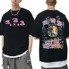 Herr t-shirts bladee 333 hip hop trend skate dränering gäng t shirt rolig unisex hipster casual tshirt män kvinnor mode konstnärliga sense t-shirts 230302