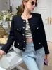 Womens Jackets Autumn Winter Small Fragrant Tweed Jacket Coat Women Vintage Woolen Short Coats Streetwear Elegant Casual Slim Outwear Crop Top 230301