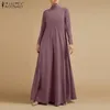 الفساتين غير الرسمية لخريف الياقس الطويل الأكمام كافتان الأنيقة الصلبة الصلبة رداء النساء