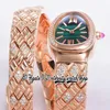 BVLF BL103656 Swiss Quartz Movement Womens Watch 34mm الماس الإطار الأم والمواد الطرفية قرص الذهب الصفراء سوار متعرج