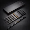 Chopsticks 10pairs Japanese Black Sushi Fast Food Noodles Tableware Chop Sticks Korean Kitchen Bar Supplies Chinese Cutlery Set 230302