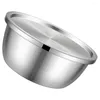 Bowls Container Lid Kitchen Prep Bowl Stainless Steel Dessert Mixing Fruit Cover Salad