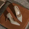 Hoge hakken Rhinestone trouwschoenen bruid elegante vrouw hakkenjurk puntige teen stiletto pumps luxe dames loafer