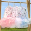 Peach Blossom Falda con tirantes para mascotas Ropa para perros Diseñador Ropa para perritos Vestidos de princesa Faldas de boda Vestido de noche con lazo Ropa para perros para perros pequeños S Azul