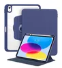 Housse antichoc en acrylique, étui Folio rotatif à 360 degrés avec porte-crayon pour le nouvel iPad Air Air2 Mini 6 Pro 9.7 10.5 11 pouces, housse de protection en PU à rabat