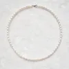 Łańcuchy Naturalny naszyjnik z perłami słodkowodnej 6-7 mm biały różowy fiolet z lekkim obojczykiem Joker 925 Srebrne zapięcie