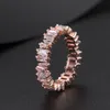 Fashion Multicolor Charm Zircon Wedding Rings for Women Round Square Stone Party Ring Jewelry Bague Femme