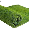 Fleurs décoratives Couronnes 1x1m Simulation Mousse Artificielle Herbe Gazon Tapis Mur Plantes Vertes DIY Maison Pelouse Mini Jardin Micro Paysage Déco