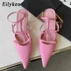 2023 Spring New Brand Women Pumps Sapatos Moda Moda Planta pontiaguda Senhoras elegantes sandálias de Slingback Zapatilla de Muje 230302