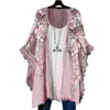 Women's Blouses 3xl Women Clothing Summer Floral Print Puff Sleeve Kimono Cardigan Loose Cover Up Casual Blouse Outerwear For Daily Wear