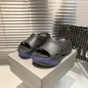 Damtofflor Designer Paris Croc Pool Slide Sandaler Grön Svart Vit Rosa Gul Plattform Gummi Slide Dam Lyx Tofflor Summer Beach Sandal Big Size US 5-12