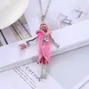 Pendant Necklaces Elegant Flower Doll Necklace Lovely Full Crystal Head Long Chain Statement Women Girl Jewelry