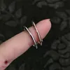 Designer Original Creative Fashion Trendsetter Tiffaysdis Double T Ring Diamond Free lisse Face Mens and Womens 925 Silver Ring