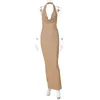 Elegante abito lungo senza schienale per le donne Abito estivo Moda Halter senza maniche aderente Club Party Abito lungo Vestido