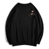 Women's Hoodies Sweatshirts bloesem geborduurd Harajuku streetwear Men Men Pullover Black Wit los voor vrouwen CS720 230302