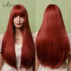 Synthetische pruiken Easihair Long Orange Red Ginger rechte synthetische pruik voor vrouwelijke natuurlijke golf s met pony hittebestendige cosplay 230227