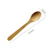 Cuillère en bambou en bois de 13 cm Cuillères à crème glacée au miel pour bébé Cuillère à café de soupe à dessert Cuillère à cordes