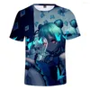 T-shirts pour hommes 2023 HOLOLIVE VTuber Uruha Rushia 3D Printemps Été Style Preppy Hommes / Femmes T-shirt Jeune Kawaii Rétro Innovation Vêtements