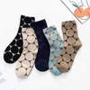 Women Socks Hosiery Women's Tube Jacquard Circular Geometric Autumn and Winter Casual Breatble Sweat-Absorbent Cotton 2023Socks