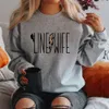 Felpe con cappuccio da donna Felpe Lineman Wife Leopard Liife Gift Pullover a maniche lunghe Unisex Graphic Top 230302