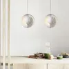 Lampes Suspendues Lustre Rond Et Rotatif En Fer Forgé Blanc Style Libre À Plusieurs Feuilles Suspendu Dans La Salle À Manger Chambre Bar D'étude