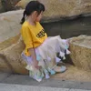 Skirts 2-12Yrs Rainbow Girls Skirts Baby Girl Colorful Irregular Skirt Bottomst Long Skirt Fashion Color Strip Princess Dance Tutu 2022 T230301