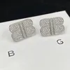 Luxurys designer stud kvinnor örhänge mode män b örhängen smycken formella kvinnor lyser diamanthänge studs hoop öronringar bröllop partys