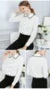 Women's Blouses Women Polyester Blouse Long Sleeve White Brown Tops Summer Autumn Korean Fashion Lapel Shirt Female Clothing