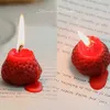 1/4 datorer Strawberry Scented Aromatic Candles Soy Wax Creative Fragrance Presentlåda DIY Birthday Party Wedding Cake Decor