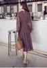 Casual Dresses Chiffon Bohemian Dress Spring Loose Pleated Women A-line Flower Print Floral Dot Female Vestidos Plus Size High Quality